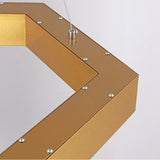 Modern Hexagon Metal Suspension Lamp - 16/23.5 Wide Led Gold Pendant Light For Living Room A/B