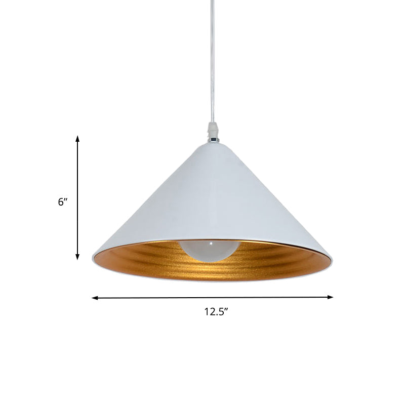 Contemporary Metal Ceiling Lamp Cone Shade With Gold Ripple Inside - Wide Options Elegant Hanging