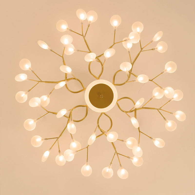 Modern Nordic Gold Firefly Hanging Chandelier - Led Pendant Light Fixture For Living Room
