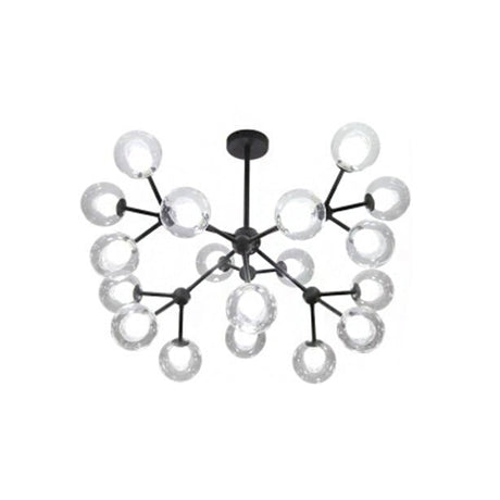 Contemporary Modo Drop Chandelier With Clear & Frosted Glass Black Finish