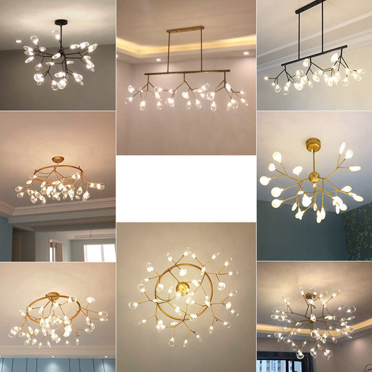 Modern Metal Led Dining Room Chandelier - Elegant Hanging Pendant Light