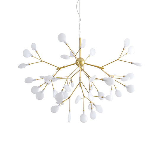 Modern Gold Led Pendant Chandelier For Dining Room - Acrylic Branch Design
