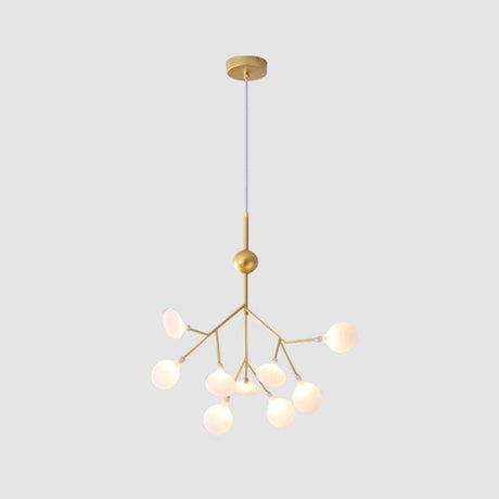 Contemporary Gold Leaf Led Chandelier: Acrylic Ceiling Lamp 9 /