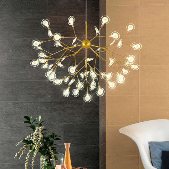 Simplicity Leaf Chandelier - Acrylic Led Drop Pendant With Branch-Like Wireframe For Living Room 54