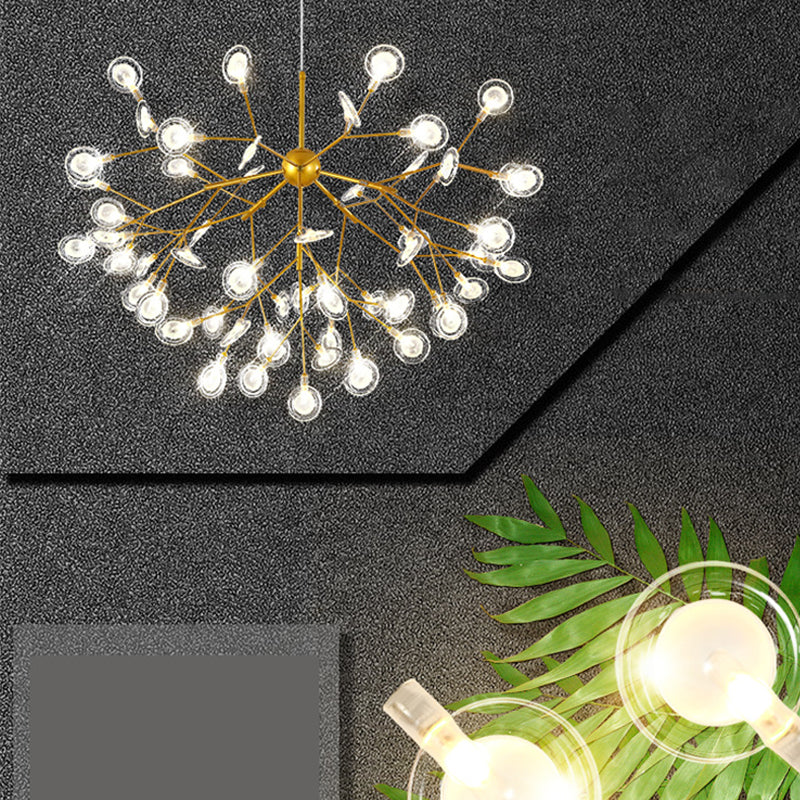 Simplicity Leaf Chandelier Lamp: Acrylic Living Room Pendant With Led Drop And Branch-Like Design
