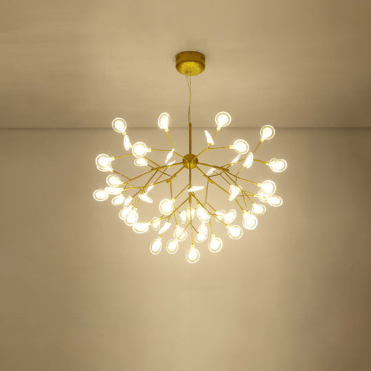 Simplicity Leaf Chandelier Lamp: Acrylic Living Room Pendant With Led Drop And Branch-Like Design