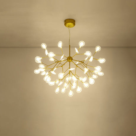 Simplicity Leaf Chandelier - Acrylic Led Drop Pendant With Branch-Like Wireframe For Living Room