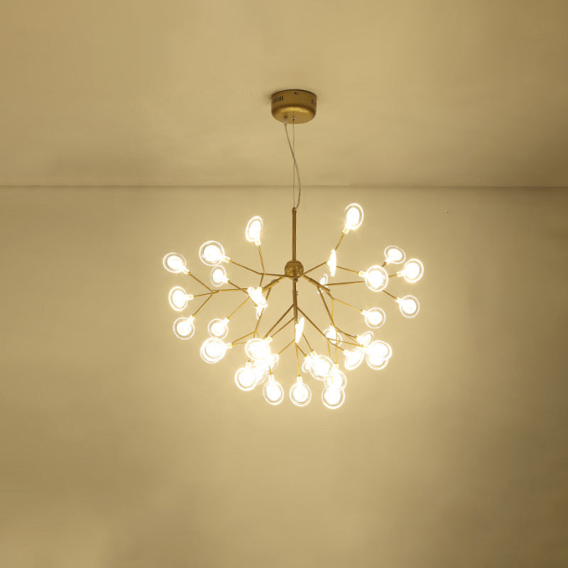 Simplicity Leaf Chandelier Lamp: Acrylic Living Room Pendant With Led Drop And Branch-Like Design