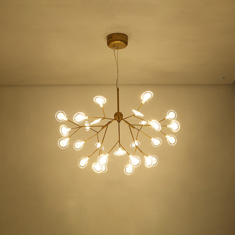 Simplicity Leaf Chandelier Lamp: Acrylic Living Room Pendant With Led Drop And Branch-Like Design