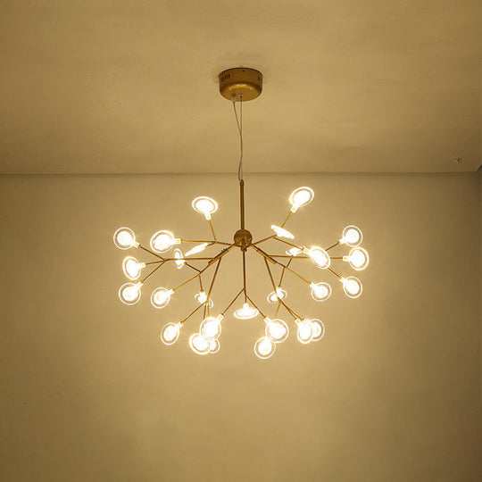 Simplicity Leaf Chandelier Lamp: Acrylic Living Room Pendant With Led Drop And Branch-Like Design