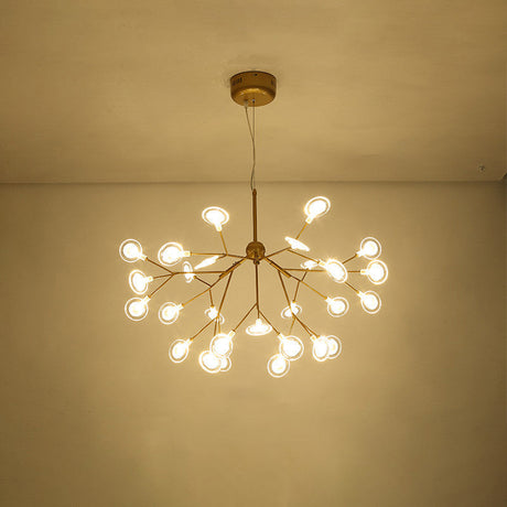 Simplicity Leaf Chandelier - Acrylic Led Drop Pendant With Branch-Like Wireframe For Living Room 15