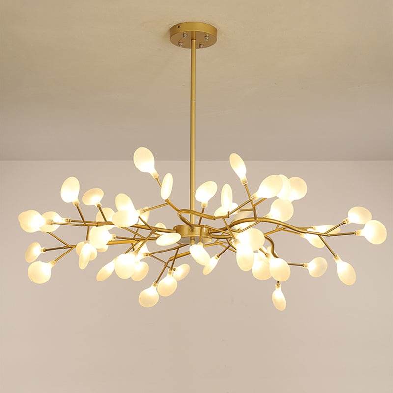 Modern Metallic Starburst Chandelier Led Pendant Light For Living Room