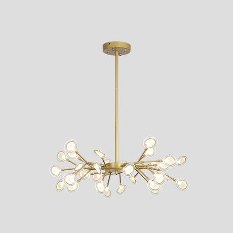 Simple Metallic Starburst Led Chandelier - Elegant Living Room Lighting 30 / Gold C