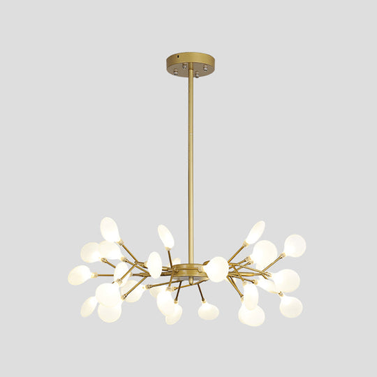 Modern Metallic Starburst Chandelier Led Pendant Light For Living Room 30 / Gold A