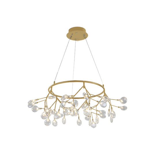 Twig Led Pendant Lamp - Minimalistic Metallic Chandelier For Living Room Lighting