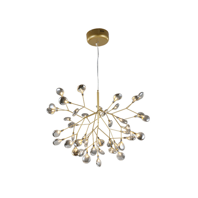 Twig Led Pendant Lamp - Minimalistic Metallic Chandelier For Living Room Lighting