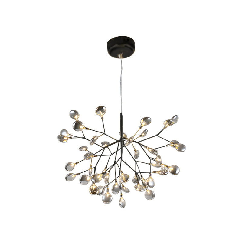 Twig Led Pendant Lamp - Minimalistic Metallic Chandelier For Living Room Lighting