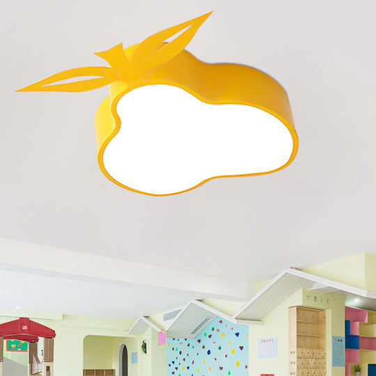 Cartoon Yellow Led Flush Mount Ceiling Light For Game Room & Bedroom