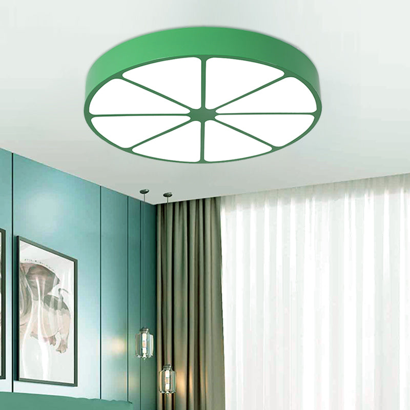Modern Lemon Flat Ceiling Light For Kindergarten Classrooms Green / 18’