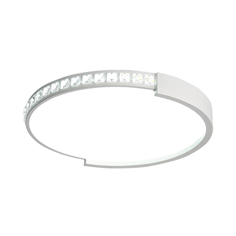 16/19.5/20.5 Wide Crystal Led Flush Mount Ceiling Light For Bedroom And Living Room