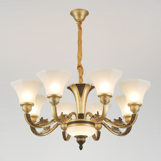 Minimalistic White Frosted Glass Bedroom Chandelier Light Fixture With Hanging Lamp Kit