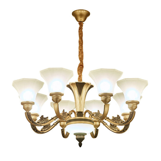 Minimalistic White Frosted Glass Bedroom Chandelier Light Fixture With Hanging Lamp Kit