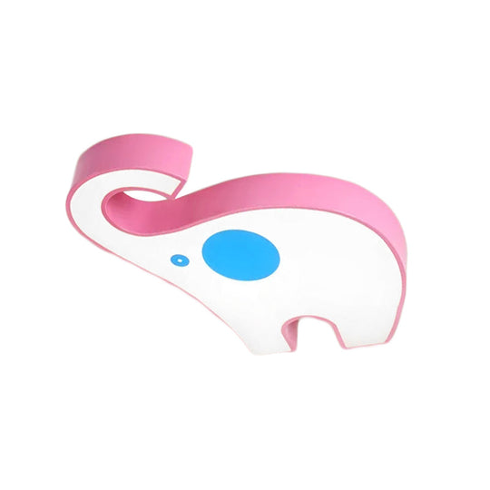 Kid’s Elephant Led Ceiling Mount Light - Vibrant Acrylic Animal Candy Colored Lamp