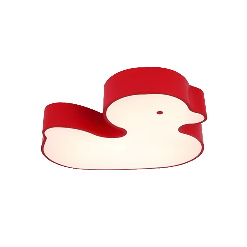 Baby Duck Led Flush Ceiling Light - Fun & Bright Metal Fixture For Childs Bedroom