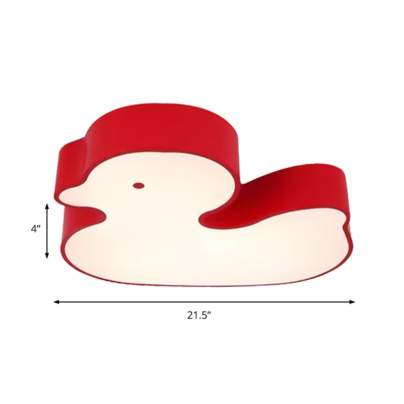 Baby Duck Led Flush Ceiling Light - Fun & Bright Metal Fixture For Child’s Bedroom