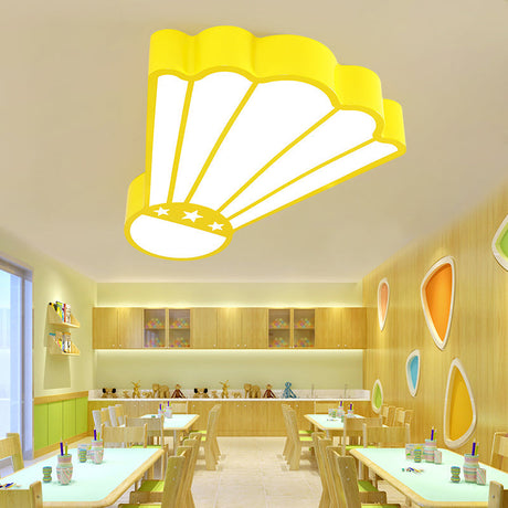Cartoon Badminton Ceiling Light In Yellow - Perfect For Kindergarten / White