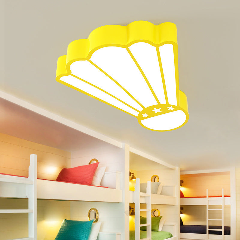 Cartoon Badminton Ceiling Light In Yellow - Perfect For Kindergarten