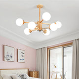 Contemporary Wooden Led Chandelier - Stylish Hanging Ceiling Light For Living Rooms 8 / Wood
