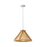 Contemporary Wood Pendant Ceiling Light With Cream Glass Shade - Perfect For Dining Rooms