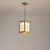 Contemporary Wooden Led Dining Room Pendant Light Fixture - Rectangle Shaped