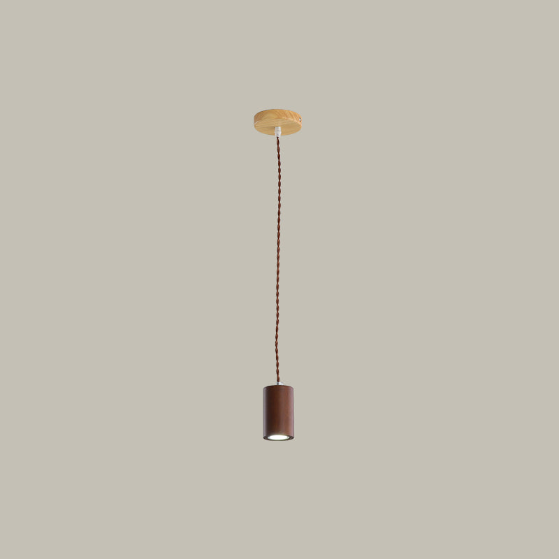 Simple Wooden Led Kitchen Suspension Light In Beige - Geometric Shaped Ceiling Pendant