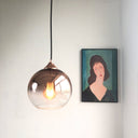 Sleek 1-Head Pendant Light With Global Gradient Glass Shade For Dining Room Suspension Lighting Kit