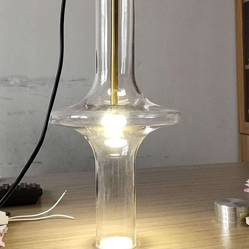 Modern Glass Pendant Light - Stylish 1-Light Hanging Lamp For Dining Room Clear