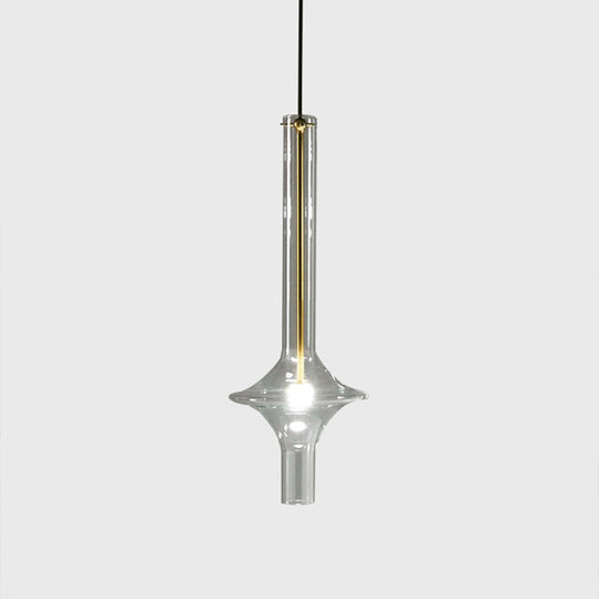 Modern Glass Pendant Light For Dining Room - 1-Light Hanging Lamp