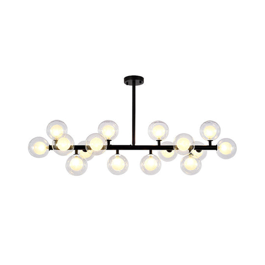 Contemporary Glass Orb Island Lamp - 16 Heads Ceiling Light For Living Room