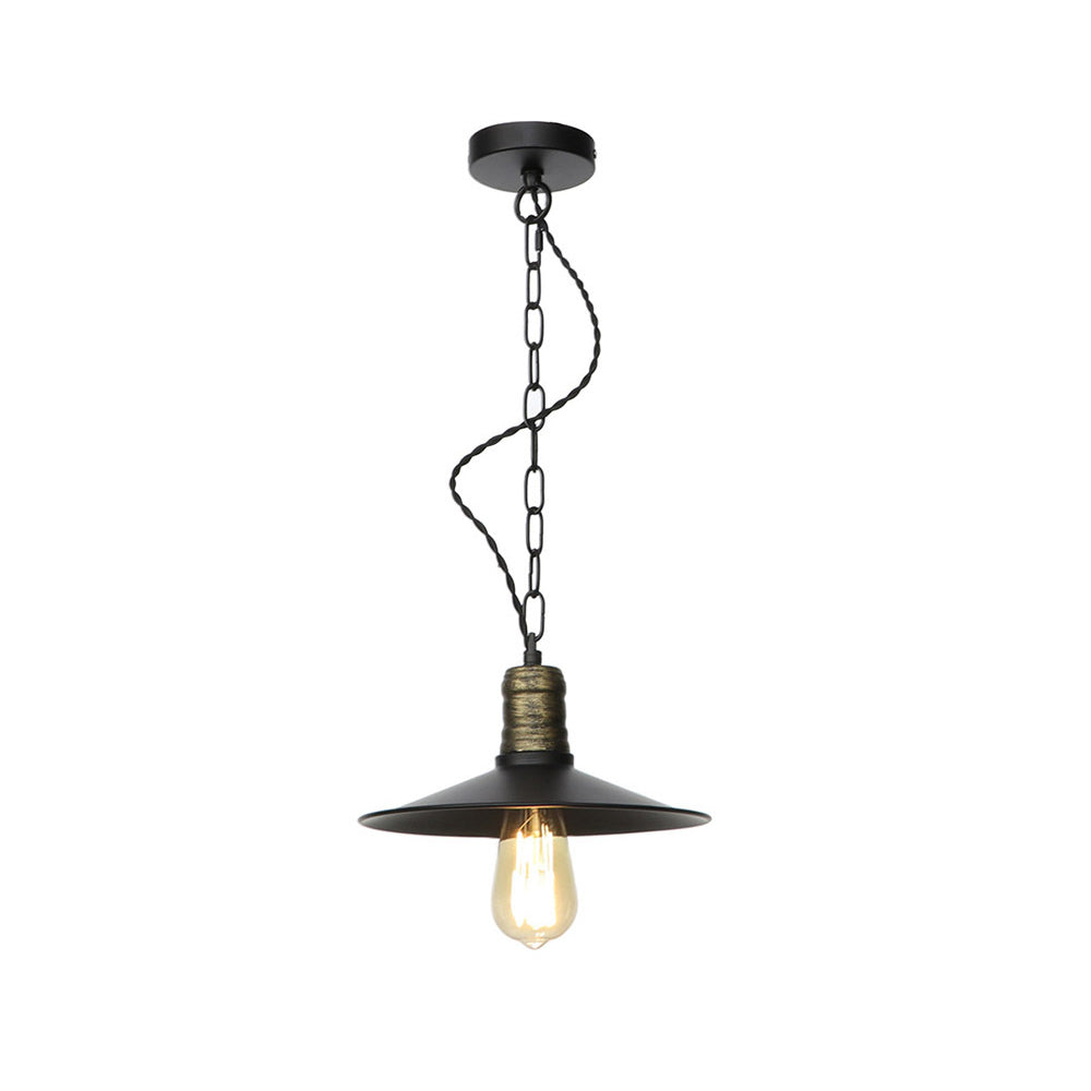 Wrought Iron Black Pendant Light - Retro 1-Light Ceiling Fixture For Living Room (7’/8.5’/10’ Wide)