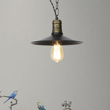 Wrought Iron Black Pendant Light - Retro 1-Light Hanging Fixture For Living Room (7/8.5/10 Width)