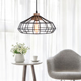 Modern Black Metal Pendant Light With Wooden Cap - Perfect For Dining Room