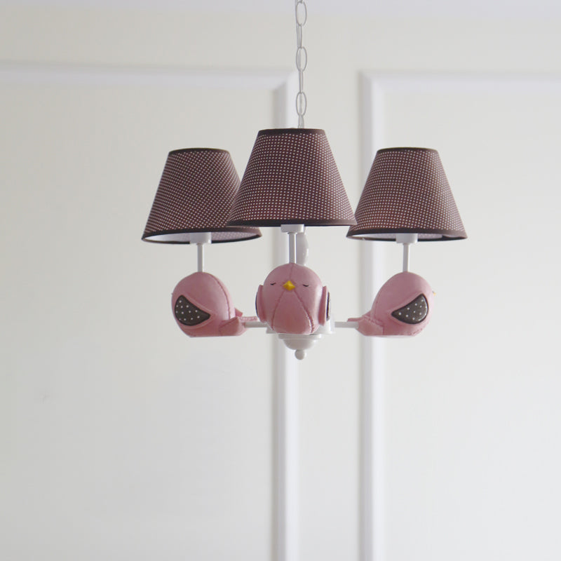 Macaron Colored Bird Chandelier: Resin Pendant Light For Kids Bedroom