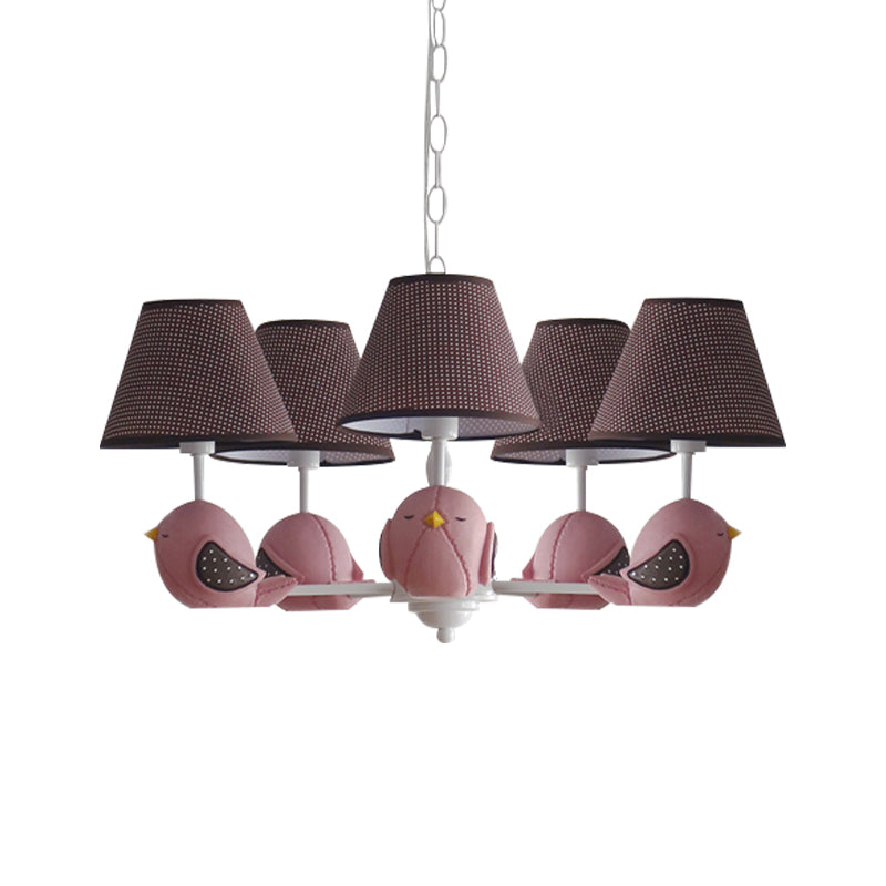 Macaron Colored Bird Chandelier: Resin Pendant Light For Kids Bedroom