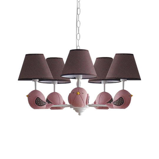 Macaron Colored Bird Chandelier: Resin Pendant Light For Kids Bedroom