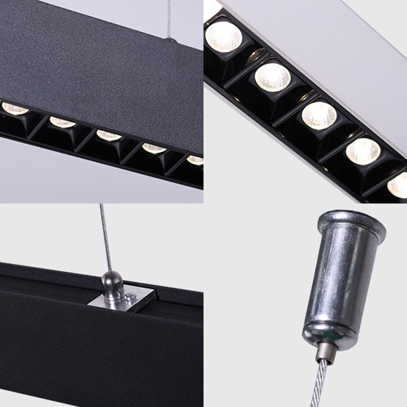 Kit de suspension de barre en acrylique élégant avec suspension à LED - Solution d'éclairage minimaliste idéale pour les bureaux