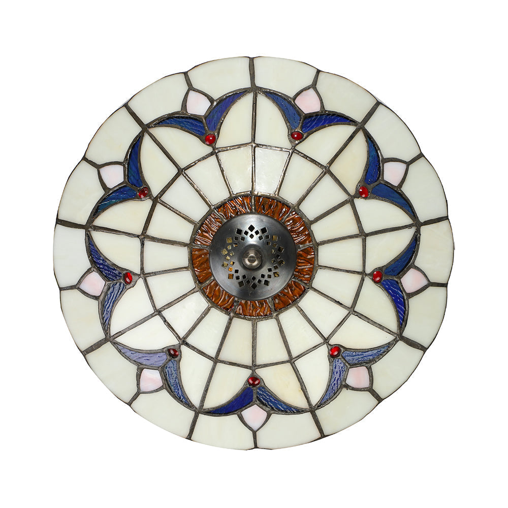 Rustic Style Dome Flush Mount Ceiling Light With Jewel Decoration (10’/12’ Inch) –