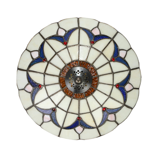 Rustic Style Dome Flush Mount Ceiling Light With Jewel Decoration (10’/12’ Inch) –