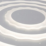 Artistic White Ripple Acrylic Led Flush Light Fixture For Living Room Ceiling