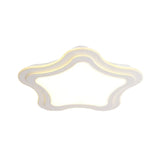 Sleek Star Led Flush Mount Ceiling Light For Bedroom - Simplicity Acrylic Design In White